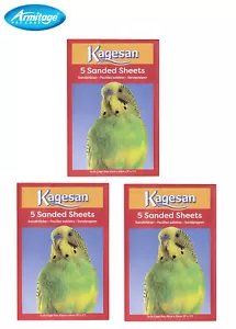 More details for kagesan red bird cage sand paper sheets 3 x 5 pck = 15 sheets  43cm x 28cm 27137