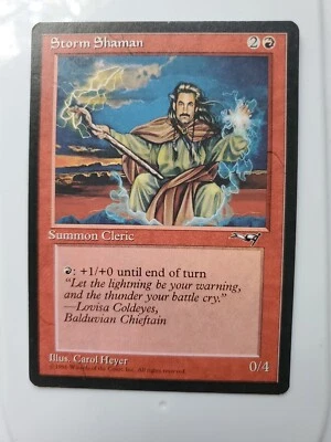 MTG Magic The Gathering Card Storm Shaman Summon Cleric Red Alliances 1996 - Image 1 of 2