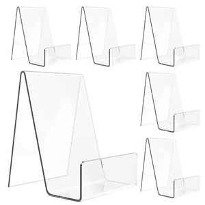 6 Pack Acrylic Book Stand Clear Easel for Display Holder for Album Cd Magazine - Picture 1 of 12