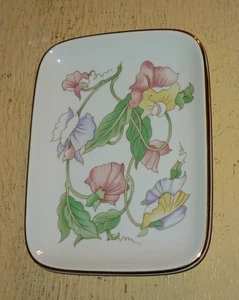 Signature Ben Rickert SOAP DISH / trinket tray with colorful FLOWERS. 5 x 6 5/8" - Picture 1 of 5