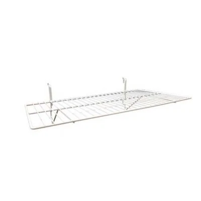Only Hangers White Wire Slatwall / Gridwall Shelf 24"L x 12"D