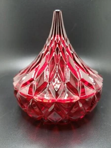GODINGER DUBLIN CRYSTAL RED BOWL HERSHEY'S KISS CANDY DISH 5" SHANNON NEW NIB - Picture 1 of 8