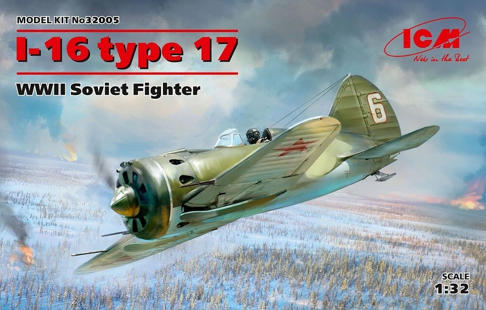 ICM 32005 - 1:3 2 - I-16 Tipo 17 Soviet Fighter - Nuovo - Immagine 1 di 1