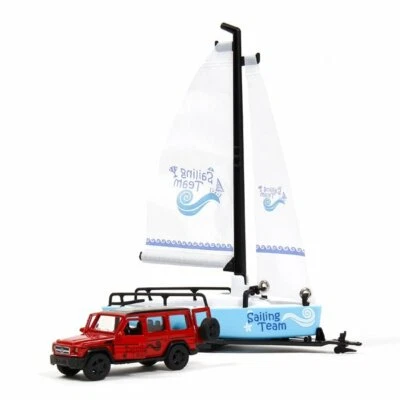 SIKU 1:55 Mercedes-AMG G65 con barca a vela modellino auto giocattolo pressof... - Immagine 1 di 4