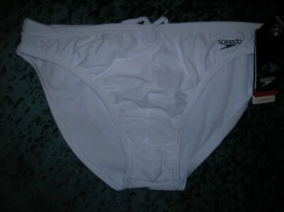 SPEEDO SOLAR POWERFLEX ECO - 1" ON THE HIP - "SOLID WHITE" - SIZE 38 - NWT!! - Image 1 of 3