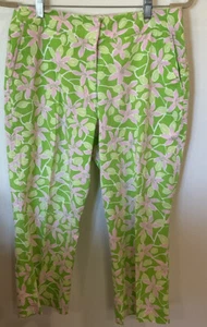 Lilly Pulitzer Pants Size 8 Vintage Floral Cropped White Label - Picture 1 of 6