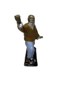 Vintage Shiwan Mudman Chinese Pottery Figurine Statue Man Tai Chi Master Kung Fu - Picture 1 of 6