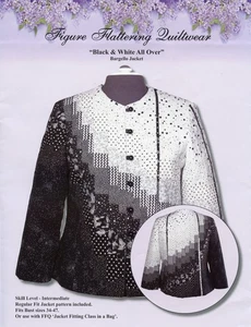 Bargello Jacket Black And White All Over Figure Flattering Quiltwear Bust 34-47 - Picture 1 of 2