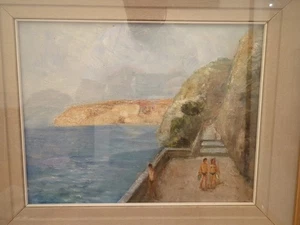 "Ricordi d'Ischia" Gaetano Bocchetti  (Napoli 1888-1990) dipinto olio su tela. - Foto 1 di 3