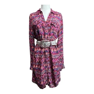 Women's Roper Retro Aztec Tunic Shirt Dress Pearl Snap Southwestern Size Medium - Picture 1 of 14
