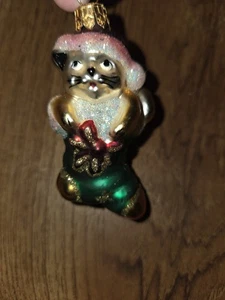 Kitten Cat In Christmas Stocking Ornament Made in Poland  Glitter - Picture 1 of 4