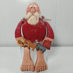 Vtg Folk Art Santa Shelf Sitter Figurine w Noah's Ark Set - Picture 1 of 12