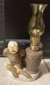 Eagle Oil Lamp Figurine Ceramic Bald American Bird Taiwan Desktop Vintage - Picture 1 of 14