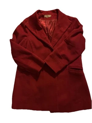 Katherine Kelly Women’s 100% Cashmere Red Dressy Pea Coat Size 10 - Image 1 of 4