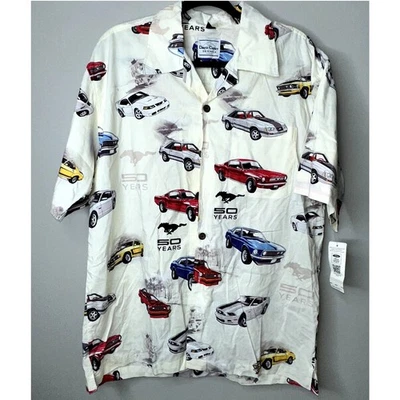 David Carey Original Ford Mustang Hombres Talla Grande 50 Años Manga Corta Abotonada Foto 1 de 4