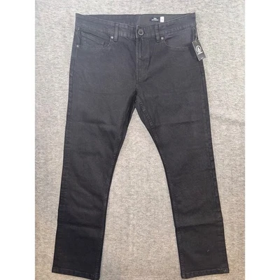Volcom Vorta Slim Straight Stretch Denim Jeans Black Mens Size 36x30 NEW - Image 1 of 4