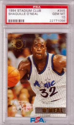 SHAQUILLE O'NEAL 1994-95 Stadium Club Faces #355 PSA 10 GEM ESTADO PERFEITO - POP 9 - Imagem 1 de 2