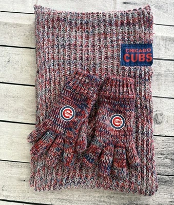 MLB Chicago Cubs Mujer Tejido Infinito Bufanda Guantes Conjunto Forever Collectibles Foto 1 de 4