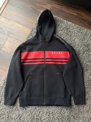 PRADA Printed Technical Printed Jacket | Black/Red | Size Large | - Zip Hood - Bild 1 von 4