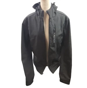 Nautica Black Hooded Softshell Jacket Zip-Up Ladies S - Picture 1 of 12