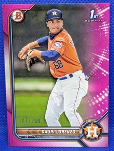 Dauri Lorenzo 2022 1st Bowman Prospects Fucsia 101/299 #BP-11 Houston ASTROS - Imagen 1 de 4