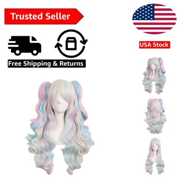 Synthetic Long Curly Wig - Pink, Blue, Blonde Ponytails for Fashionistas - Image 1 of 4