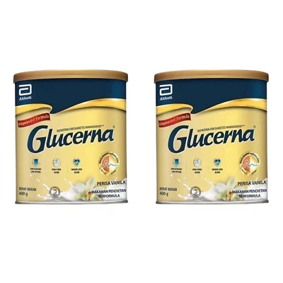 2 X Glucerna Triple Cuidado Nutrición Manejo Diabético Leche en Polvo Vainilla 400g Foto 1 de 4