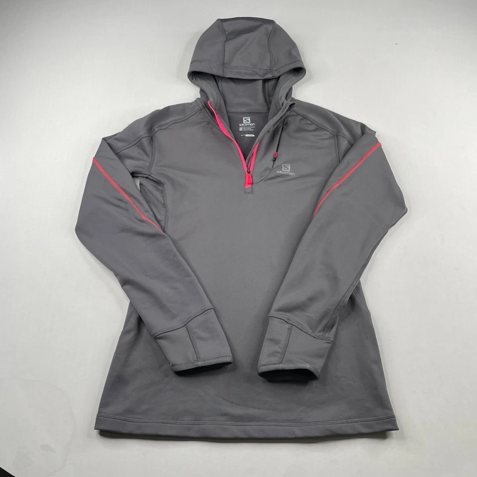 Salomon Sudadera con Capucha Mujer Pequeña Pullover Chaqueta Activa Cola de Caballo Agujero Capucha Actitherm Foto 1 de 4