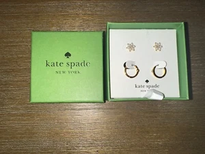 Kate Spade New York Two Set Gold Tone Earrings - Picture 1 of 4