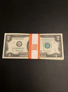 25 ($2) TWO DOLLAR BILLS UNCIRCULATED/ LIGHTLY CIRCULATED - 2017A - Picture 1 of 2