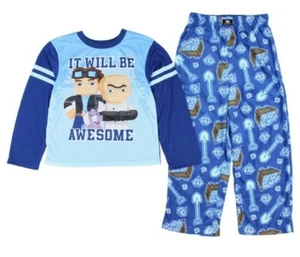Tube Heroes Boys Pajama 2 piece pc Set NWT size 4/5 Blue Fleece TB Pajamas - Picture 1 of 3