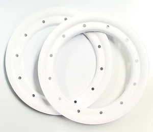 Pair 8" Atv Beadlock Rear Rings for Alba Racing & DWT beadlock Wheels White - Picture 1 of 2
