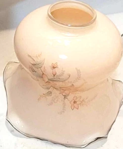 Vintage Tulip Glass Lamp Shade milk glass cream peach floral smooth - Picture 1 of 2