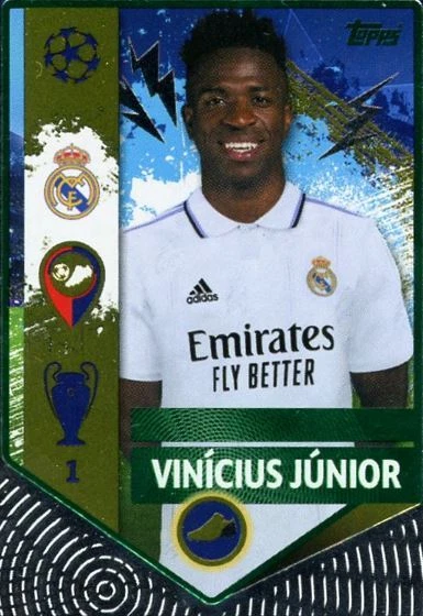 TOPPS Adesivo Champions League 22/23 402 Vinicius Junior Parallelo VERDE Real Madrid CF