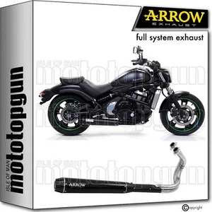 full system exhaust open black c rebel arrow for kawasaki vulcan s 650 2022 22 - Picture 1 of 4