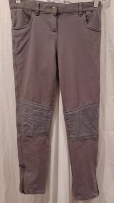 Hanna Andersson Girl 140 Pants Moto Ankle Zippers Adj Waist w/ Zipper Gray EUC - Image 1 of 4