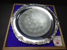 Antique Pearl Silver Finish with Prime Dish with Box Plate Japan 