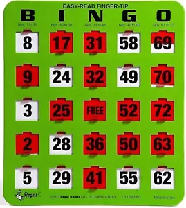 Regal Bingo - Shutter Slide Bingo Cards Only - 8” x 9” - 5-Ply Green - Picture 1 of 8