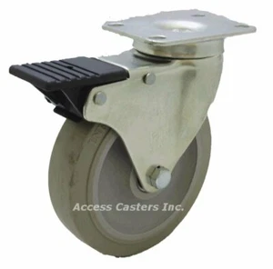 5P28IN 5" Swivel Caster with Total Lock Brake, TPR Wheel, 250 lb. Capacity - Imagen 1 de 1