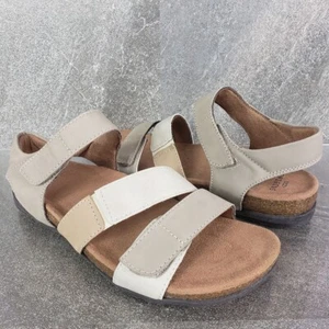 Earth Origins Sandals Womens 10 Wide Nubuck Adjustable Orlene Khaki Shoes - Picture 1 of 12