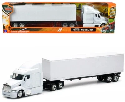 NEW RAY PETERBILT 387 DRY VAN LONG HAUL TRUCKER 1:43 SCALE - Image 1 of 3