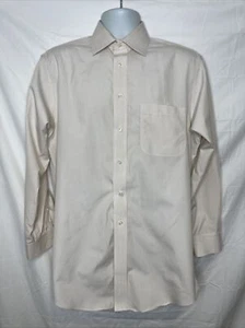 Jos. A. Banks Men's Button Up Dress Shirt Size 15.5 32 - Beige Striped - Picture 1 of 8