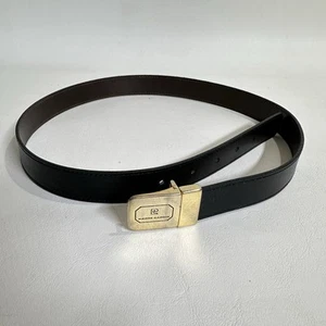Vintage Pierre Cardin Leather Belt Brown/Black Reversible Sz 30 Buckles Rotates - Picture 1 of 6