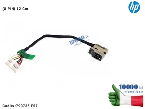 Connettore DC Power Jack PJ852 HP 15-DA 250 G7 14-AM 15-AC 250 G4 255 G4 (8 PIN) - Afbeelding 1 van 1