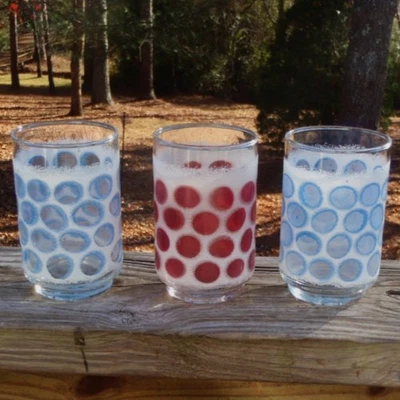 Juego De Colección De 3 Vasos Planos Libbey CONCORD Azul Y Blanco Rojo Y Blanco 12Oz Sin Reserva Foto 1 de 4