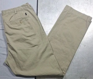 Pantalone Polo 36 X 32 Uomo Ralph Lauren Chino Vestibilità Classica Beige Cotone Twill  - Foto 1 di 14