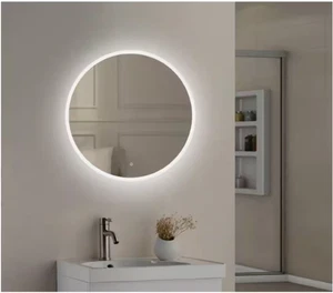 Home Decorators Collection 24"W x 24"H Round Anti-Fog Vanity Mirror w/LED Light - Picture 1 of 7
