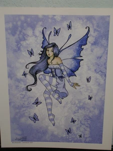 Amy Brown - Blue Butterflies - SIGNED - OUT OF PRINT - Picture 1 of 1