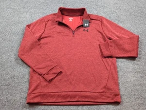 Under Armour Sweatshirt Mens 2XL Red Long Sleeve Classic Fit 1/4 Zip Outdoor - Picture 1 of 8