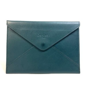 Berluti flat multi case logo Letter case Pouch Leather GreenBased - Picture 1 of 11